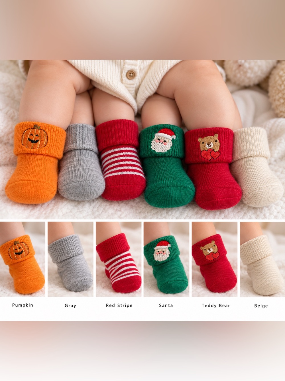 Hush Little Baby My First Holiday Socks 6-Pack 0-6 Months NWT